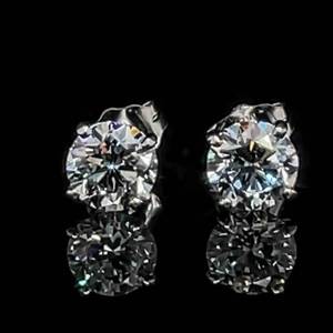 Brand New 1.40 Carat Diamond Round Solitaire Stud Martini Earrings in 14k White Gold $2,999 Retail VIDEO