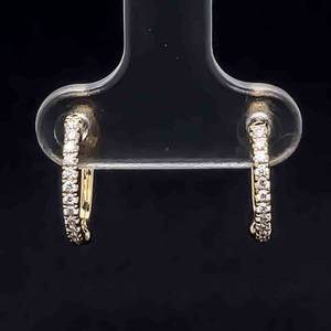 Brand New Diamond Hoop Earrings, Trending Dainty Style in 14k Yellow Gold $1,550 Retail- Everyday Wear