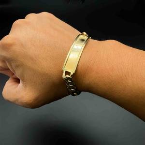 Mens Heavy Figaro ID Link Bracelet, 8 inches in 14k Yellow Gold $4490 Retail