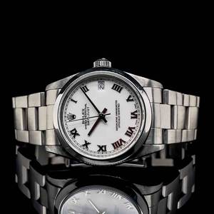 Rolex Oyster Perpetual Datejust Watch, SS Oyster Bracelet, White Roman Dial, 68240 $7800 Retail VIDEO