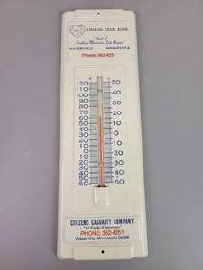 lot 51 image: Vintage Citizens State Bank Thermometer - Waterville, MN