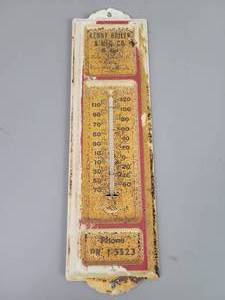 lot 57 image: Antique Kenny Boiler & Mfg. Co. Metal Thermometer - St. Paul, MN