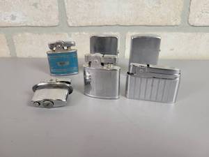 lot 84 image: (6) Vintage Cigarette Lighters - Champ, Willow, Bentley, Royal Star and More
