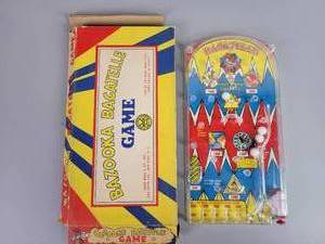 lot 91 image: Vintage MARX BAZOOKA Bagatelle Pinball Game with Original Box