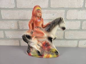 lot 96 image: 1930s40s Chalkware Indian Statue