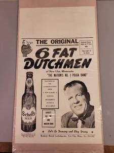 lot 121 image: Original Schells Beer Six Fat Dutchmen Playbill - New Ulm, MN