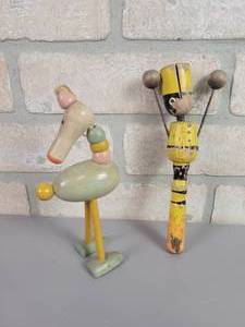 lot 199 image: (2) Vintage Wood Toys