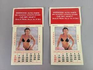 lot 198 image: (2) 1991 Girly Calendars Sherwood Auto Parts Mankato, MN