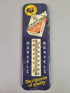 lot 217 image: Antique MARVELS Cigarettes Advertising Thermometer