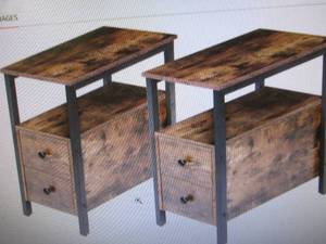 HOOBRO End Table, Set of 2, Recline...