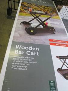 belair wooden bar cart open box ...