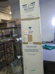 vinyl patio pet door open box ...