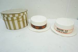 lot 105 image: vintage hat box, Styrofoam hats