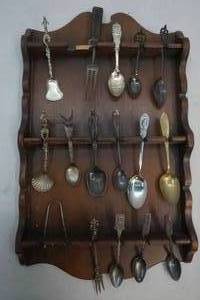 lot 177 image: Souvenir spoon holder , souvenir spoons