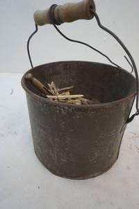 lot 259 image: metal pail, clothespins