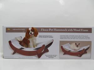lot 54 image: Unused Fleece Pet Hammock wWood Frame