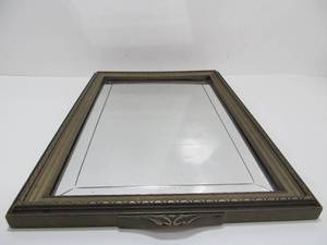 lot 60 image: Antique 1920s Framed Beveled Glass Wall Miror