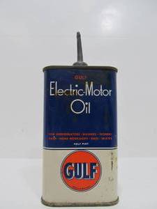 lot 11 image: Nice Vintage GULF Electric Motor Oil Advertising Can wLead Top