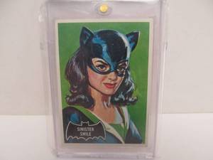 lot 125 image: Very Nice 1966 Topps BATMAN Black Bat #27 CATWOMAN Card