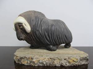 lot 127 image: Mid Century Signed DAGA Ceramic Muskox Sculpture