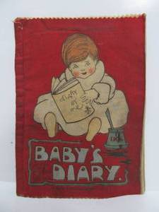 lot 160 image: Antique Deans Rag Book - Babys Diary