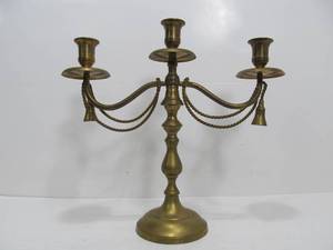 lot 202 image: Solid Brass Ornate Candelabra 