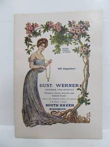 lot 207 image: Original Antique Jewelers Catalog & other Items - Gust. Werner Jeweler & Optician 