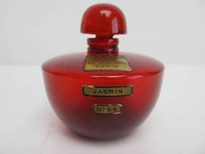 lot 182 image: Vinateg Judith Barbier French Cut Glass Red Crystal Perfume Bottle