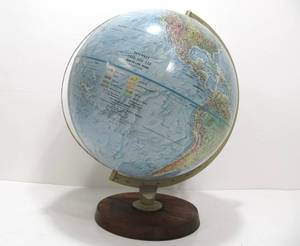 lot 223 image: Vintage Replogle Land And Sea Relief Globe 12