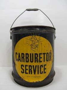 lot 99 image: Vintage 5 Gallon Metal GRAY MILLS Carburetor Service Oil Can 