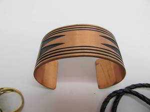 lot 48 image: Assorted Vintage Southwestern Mens Jewelry