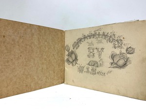 lot 262 image: Circa 1890 Sketch Book wMany Original Drawings by Turn of The Century Baseball Player W.L. Bill Hoffer