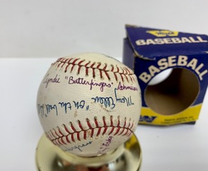 lot 257 image: Old Vintage Womens Baseball League Autographed Ball in Original Box