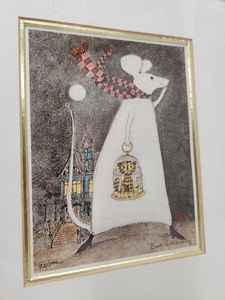 lot 293 image: Hand Signed BOB HOLLOWAY Framed Print - Mouse II