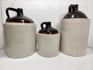 lot 320 image: 3 Larger Vintage Stoneware Jugs