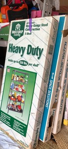 lot 89 image: Group of 2 HEAVY DUTY Steel Shelving Units - Brands Hirsh and Hom-E-Quip