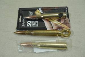 lot 61 image: Lucky Shot 50 Cal BMG Bottle Opener, Corkscrew, and Tap Handle