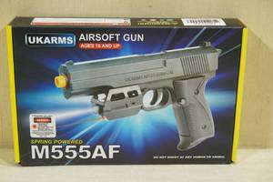 lot 95 image: UKArms M555AF Spring Powered Airsoft Pistol with Laser