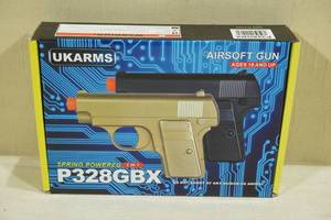 lot 98 image: UKArms P328GBX Spring Powered Airsoft Pistols - 2 Piece Set