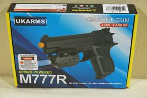 lot 101 image: UKArms M777R Spring Powered Airsoft Pistol with Laser
