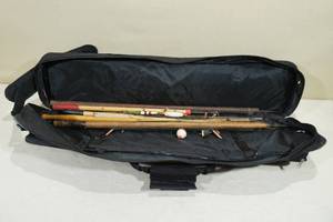lot 126 image: Cabelas Ice Fishing Rod Bag with Rods