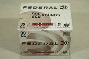 lot 162 image: 325 Federal Automatch .22 LR 40 Gr Ammo