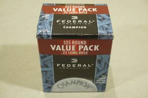 lot 163 image: 525 Federal Champion .22 LR 36 Gr CP HP Ammo