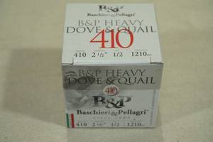 lot 168 image: 25 B&P Heavy Dove and Quail .410 Gauge 2-12 8 Shot Shotshells