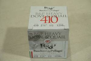 lot 170 image: 25 B&P Heavy Dove and Quail .410 Gauge 2-12 8 Shot Shotshells