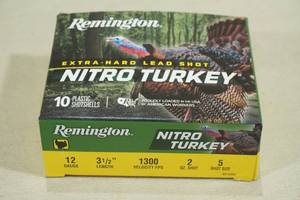 lot 186 image: 10 Remington Nitro Turkey 12 Gauge 3-12 5 Shot Shotshells