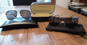 1-Designer Hard Case, 2-Pair Designer Sunglasses With Cases