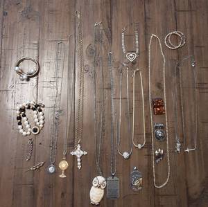 Lot Of RhinestoneGoldtone Jewelry, Hoop Earrings By Seoul Stone