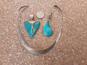 Handcrafted Choker Marked 925, 2-Handcrafted Charms (No Mark)
