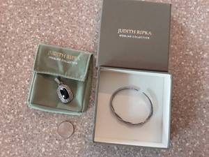 Judith Ripka Sterling Cuff & Charm With Box
